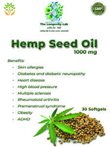 D MB's Hemp Seed Oil 1000 mg softgel.