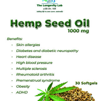 D MB's Hemp Seed Oil 1000 mg softgel.