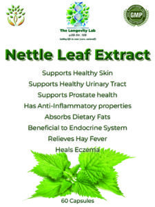 Dr MB's Nettle Leaf Extract 10:1 giving an equivalent of 5000mg of natural leaf