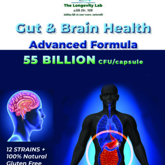 Dr MB's 55 Billion CFU per capsule for Gut and Brain health