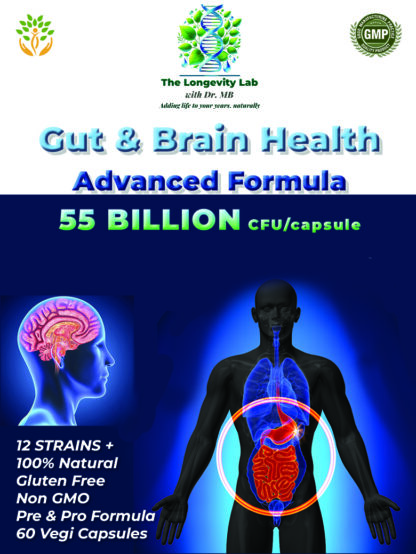 Dr MB's 55 Billion CFU per capsule for Gut and Brain health