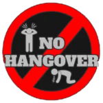 A no hangover symbol with a red circle and crossed-out hangover effects