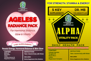 Valentine’s Health Pack – Men & Women’s Daily Wellness Sachets for Strength, Stamina, Hormonal Balance & Energy. Includes Alpha Vitality Pack for Men and Ageless Radiance Pack for Women.