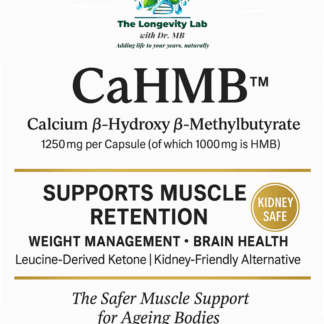 Dr MB's CaHMB capsules giving 1250 my per capsule