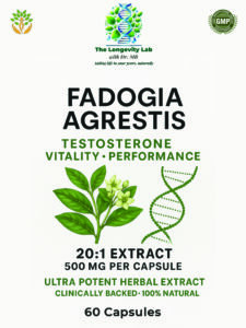 Dr MB’s Fadogia Agrestis 20:1 giving 10000 mg of nau=tural herb.